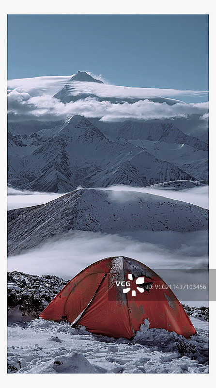 眺望贡嘎图片素材