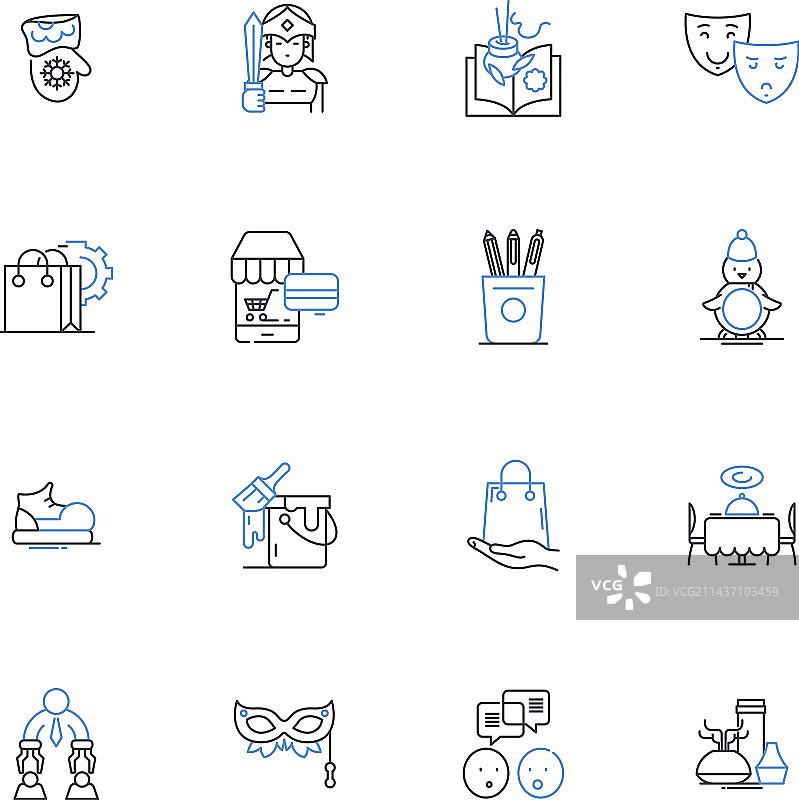 独特的商业线条图标合集图片素材