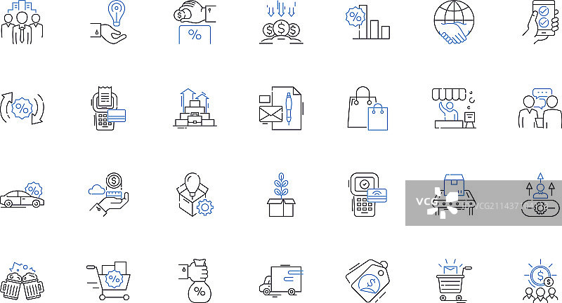 市场营销线性图标合集图片素材