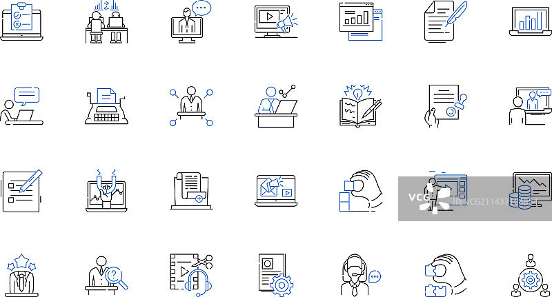 发展与增长线性图标合集图片素材