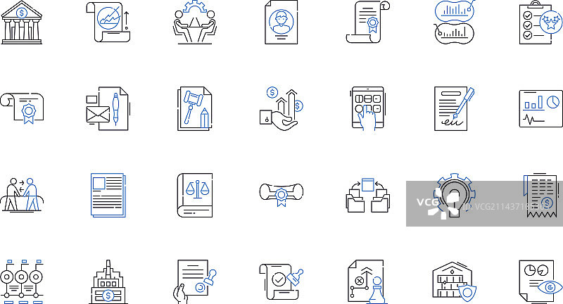 律师事务所房屋线性图标合集图片素材