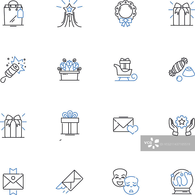 纪念品线性图标合集图片素材