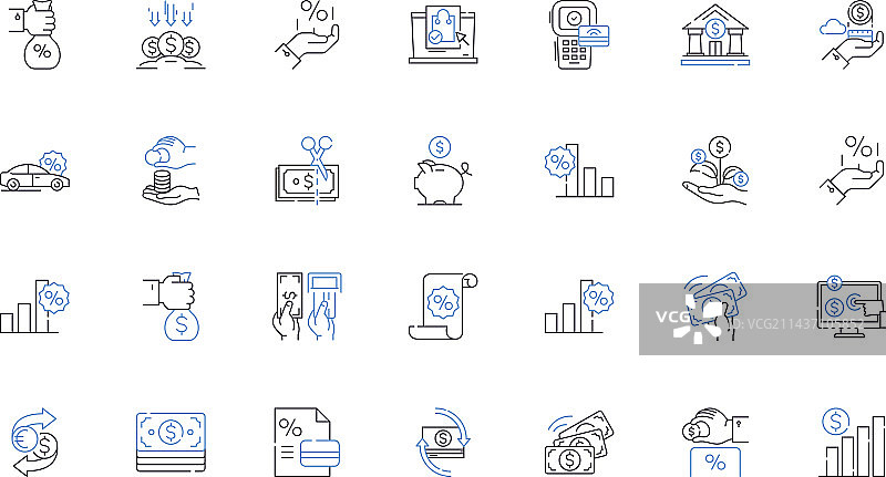 市场策略定位线性图标合集图片素材