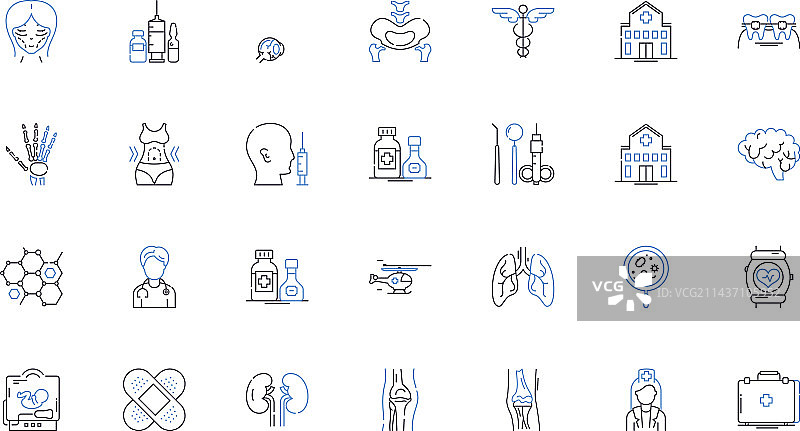 健康检查线性图标合集图片素材