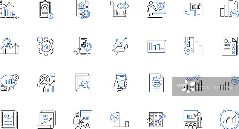 数据科学线性图标预测集合图片素材