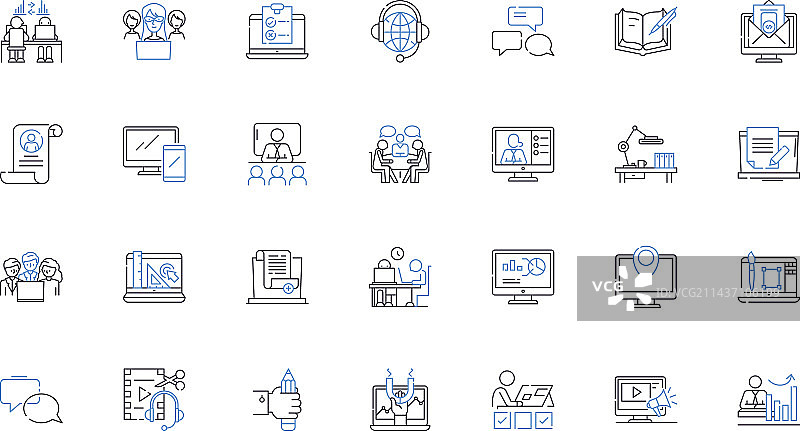 居家办公系列图标：远程办公图片素材