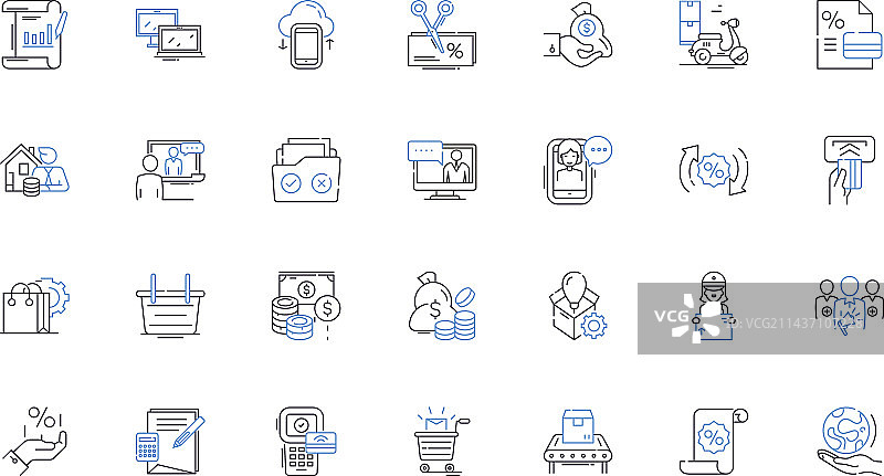 应税收入线性图标合集图片素材