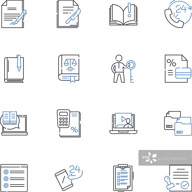 美术材料线性图标合集：画笔图片素材