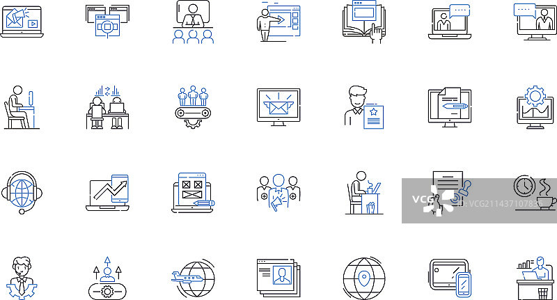 互助线性图标集合图片素材