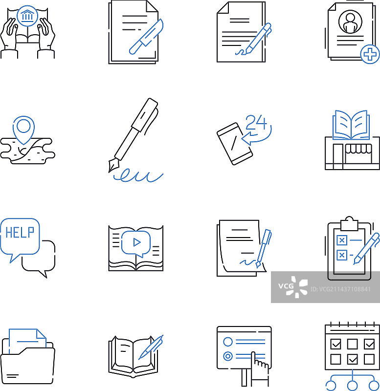 教学配件线性图标合集图片素材