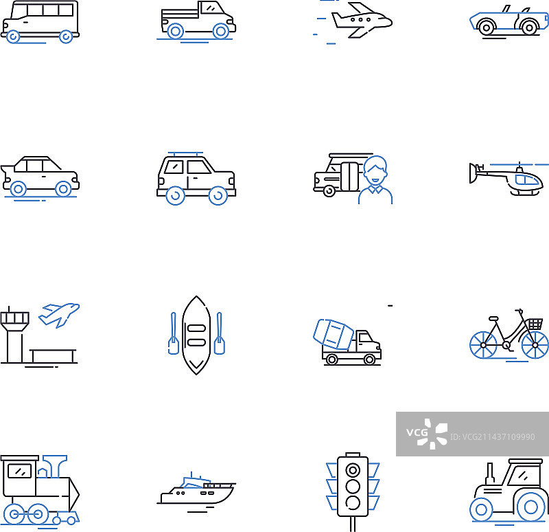 时尚配饰线性图标合集图片素材
