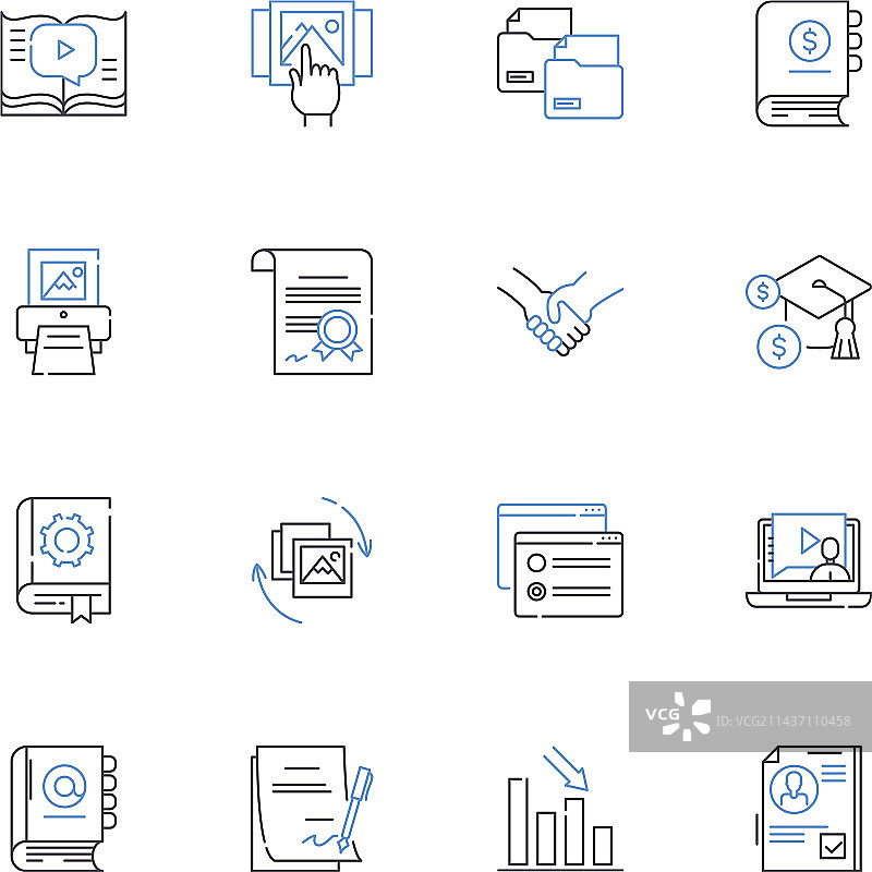分析线性图标合集图片素材