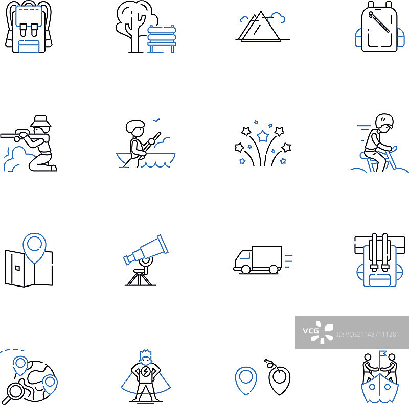 调查线性图标集合图片素材