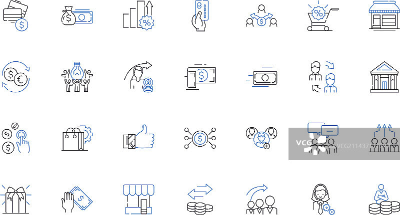 市场控制线性图标合集：垄断图片素材