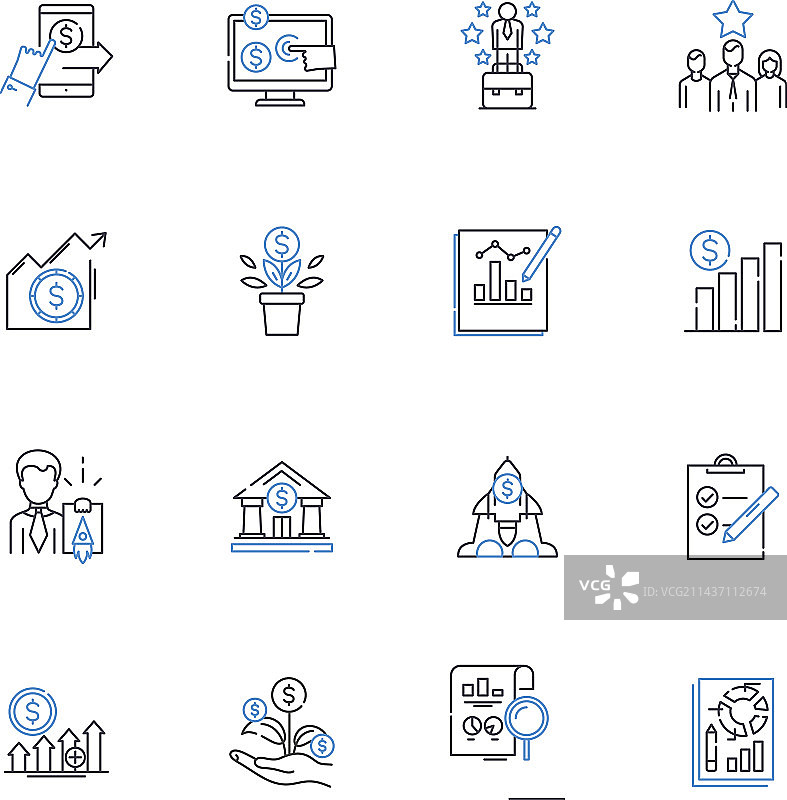 灵巧度线性图标集合图片素材