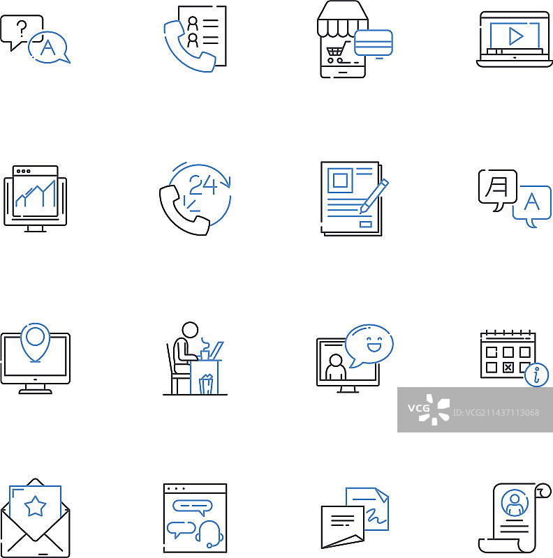 电商趋势线性图标合集图片素材