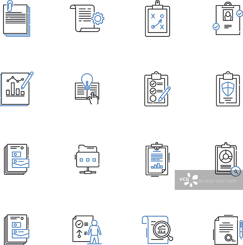 演示文稿线性图标合集幻灯片图片素材