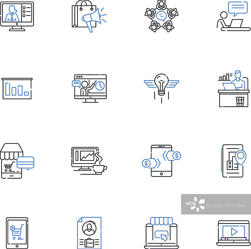 滨水码头启动线图标合集图片素材