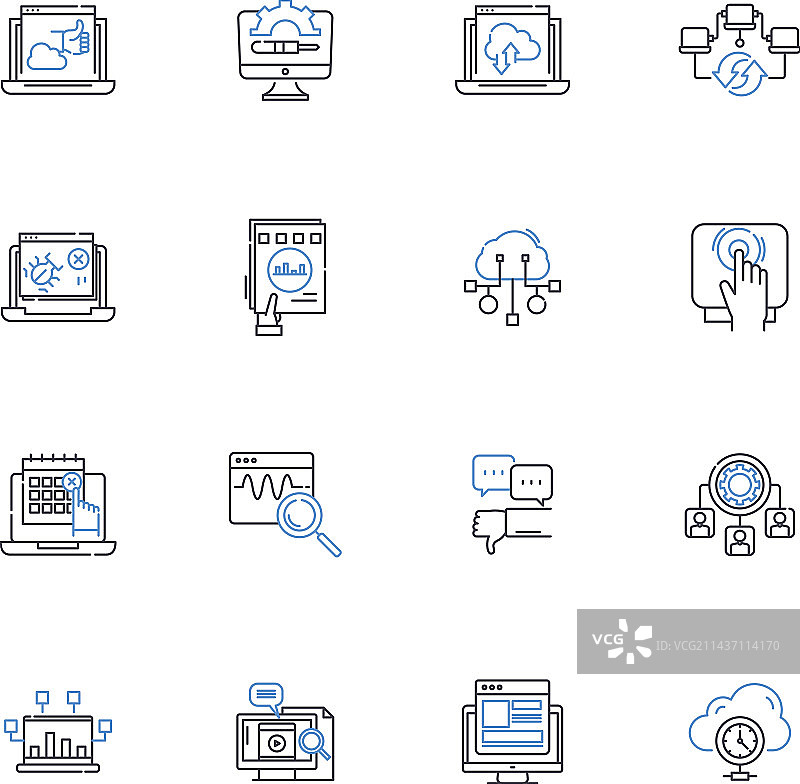 以红鲑为中心的线条图标集合图片素材