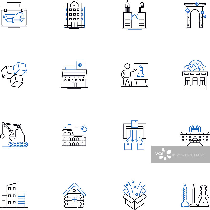 栖息地恢复线性图标合集图片素材