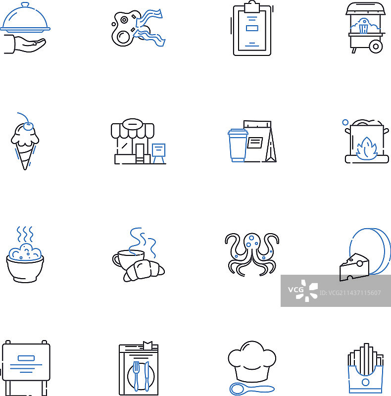 消化系统线性图标合集图片素材