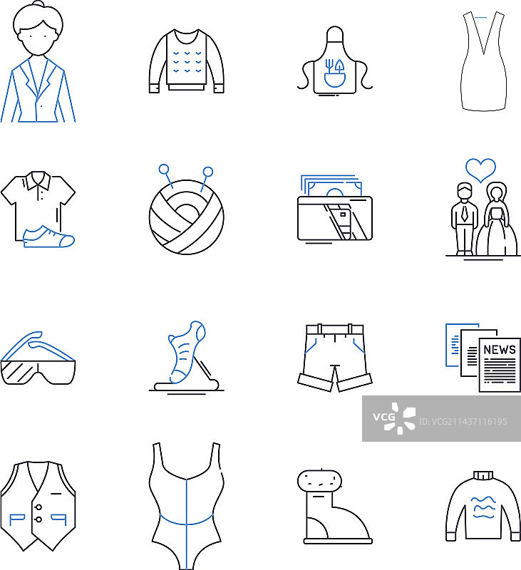 时尚商场线性图标合集图片素材