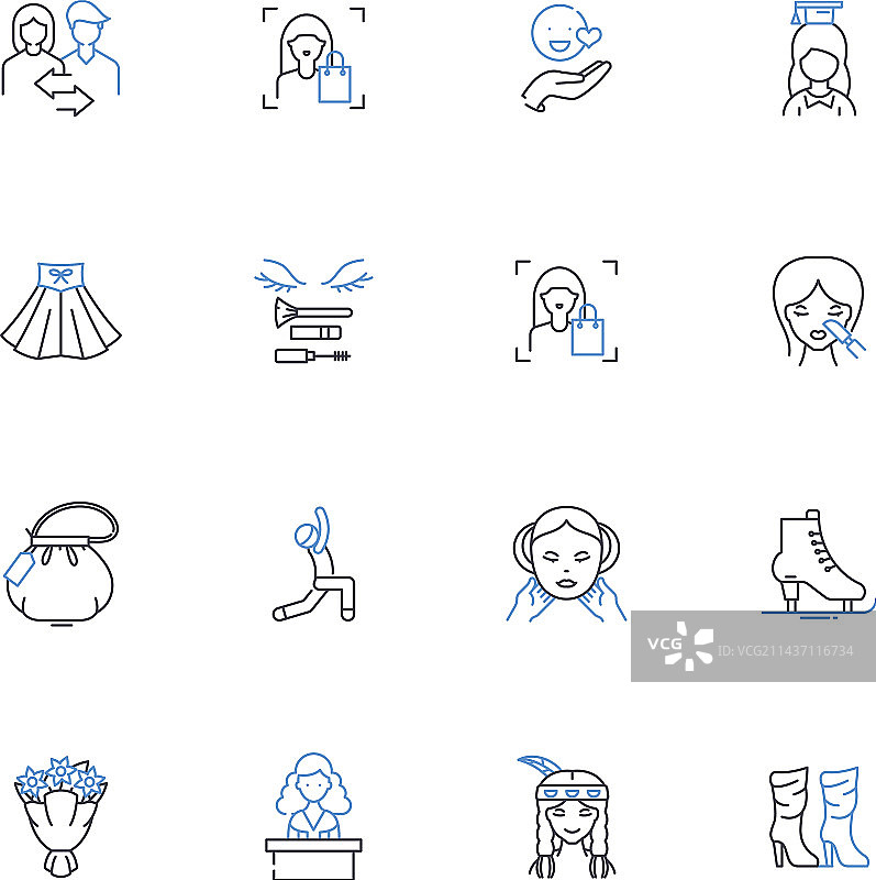 女公爵线条图标系列：皇家贵族图片素材