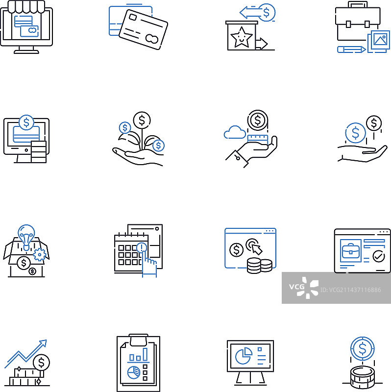 盈利能力线图标集合收入图片素材