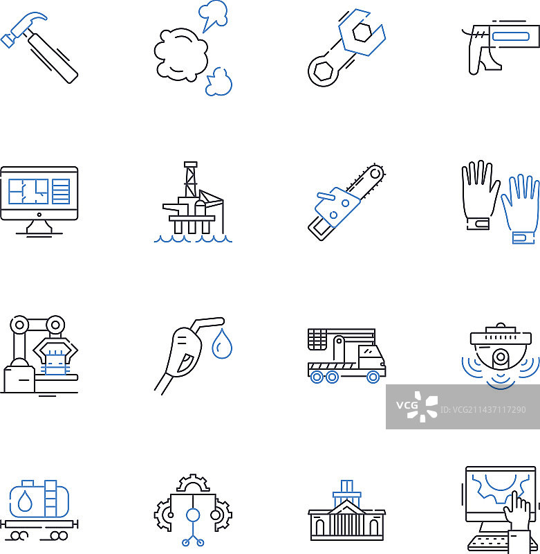 建筑管理线性图标合集图片素材