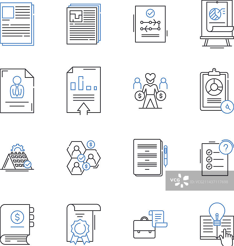 表单线性图标合集，调查模板。图片素材
