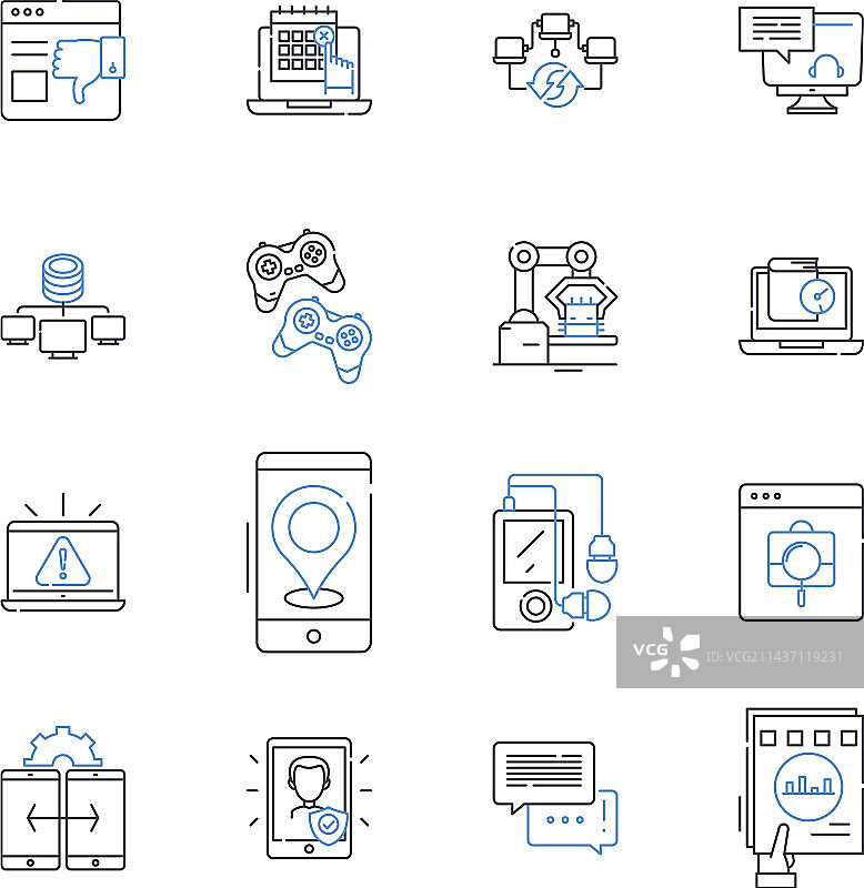 数据处理线性图标分析图片素材