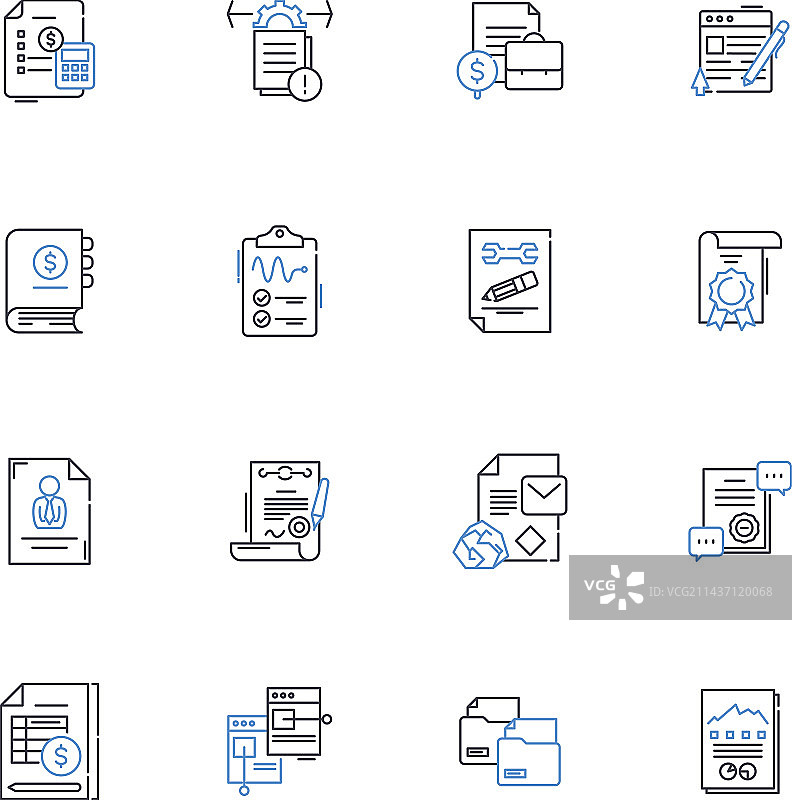 通知线性图标集合警报图片素材