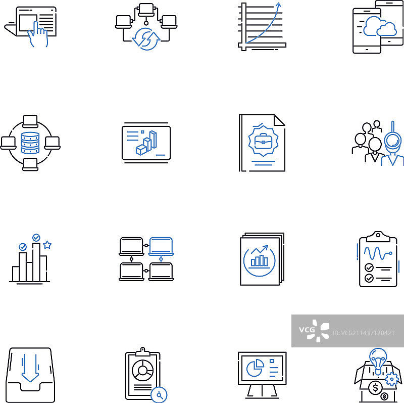 简报线条图标会议摘要图片素材