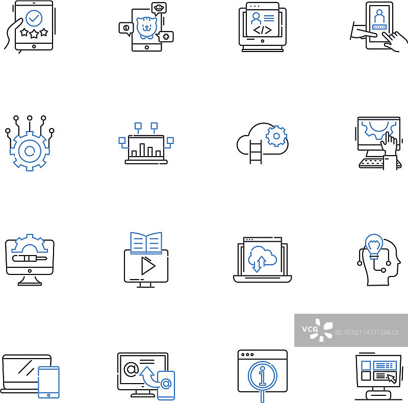 公司解决方案线性图标合集创新图片素材