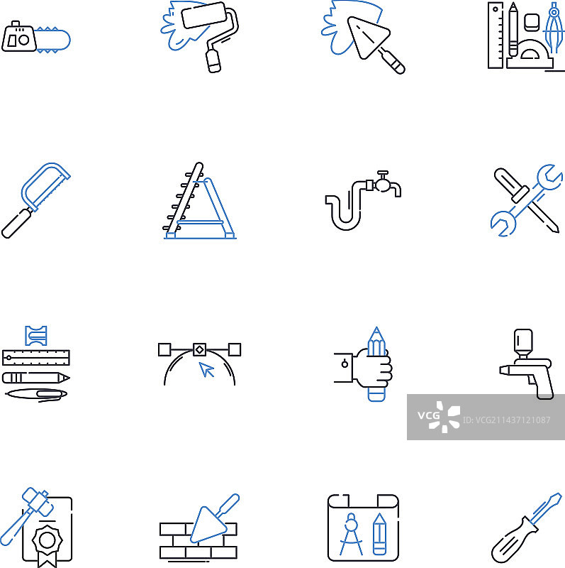 应用数学线性图标合集图片素材