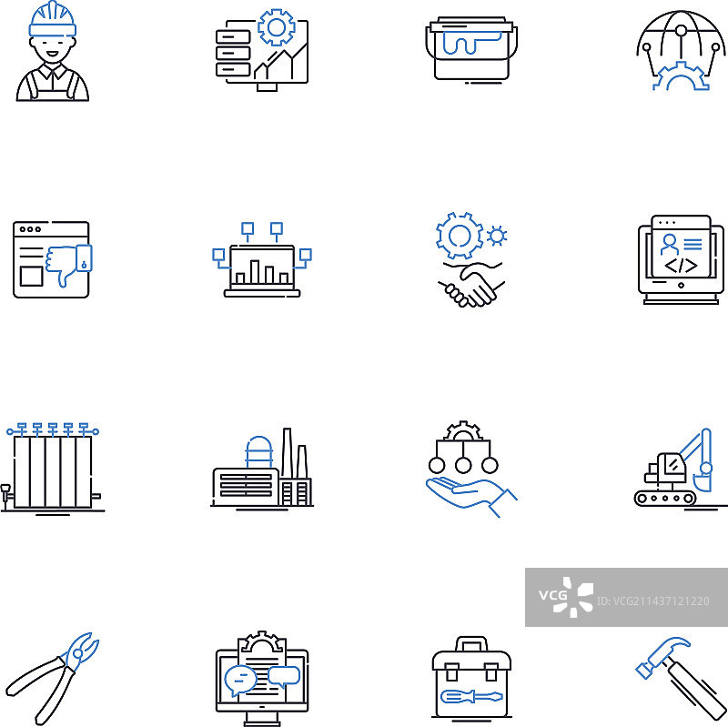 木匠线条图标木工系列图片素材