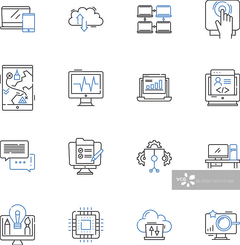 智能设备线性图标合集图片素材