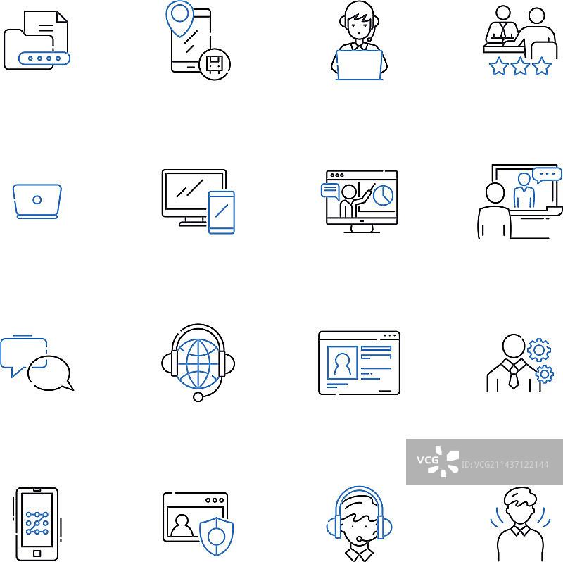 贷款账户线性图标集合图片素材