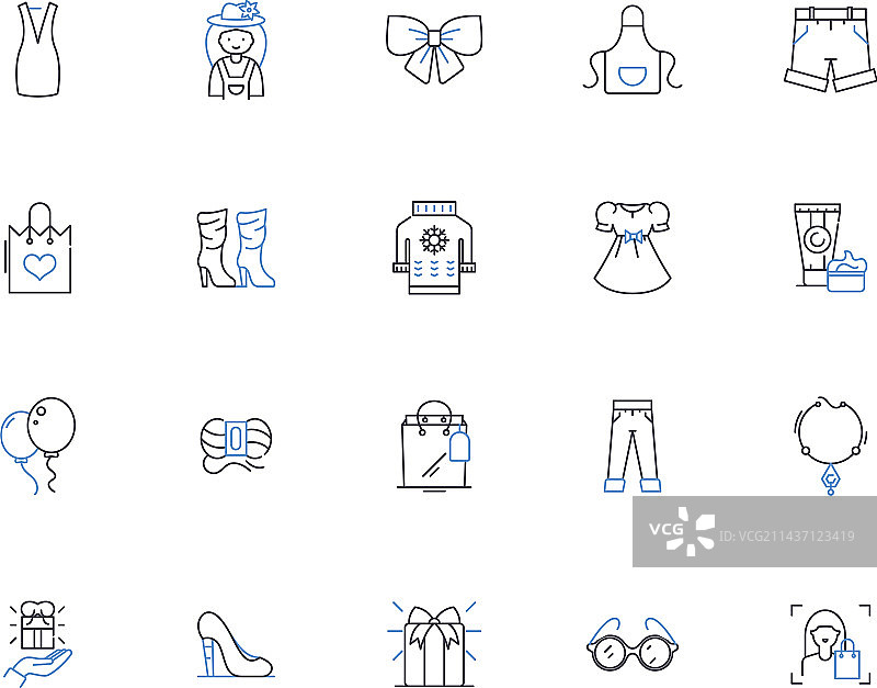 时尚风格潮流线性图标合集图片素材