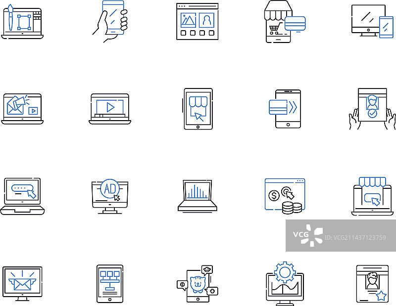 导航栏线性图标菜单选项卡合集图片素材