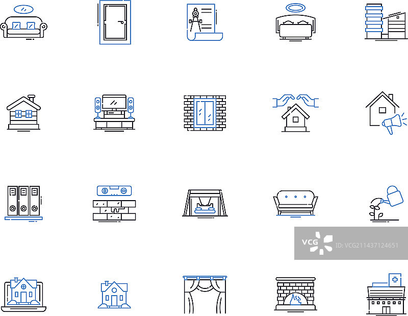 社区外联线性图标合集图片素材