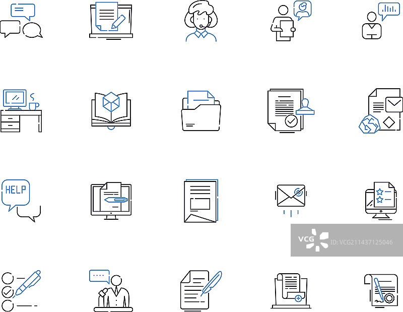 闲聊对话线性图标合集图片素材