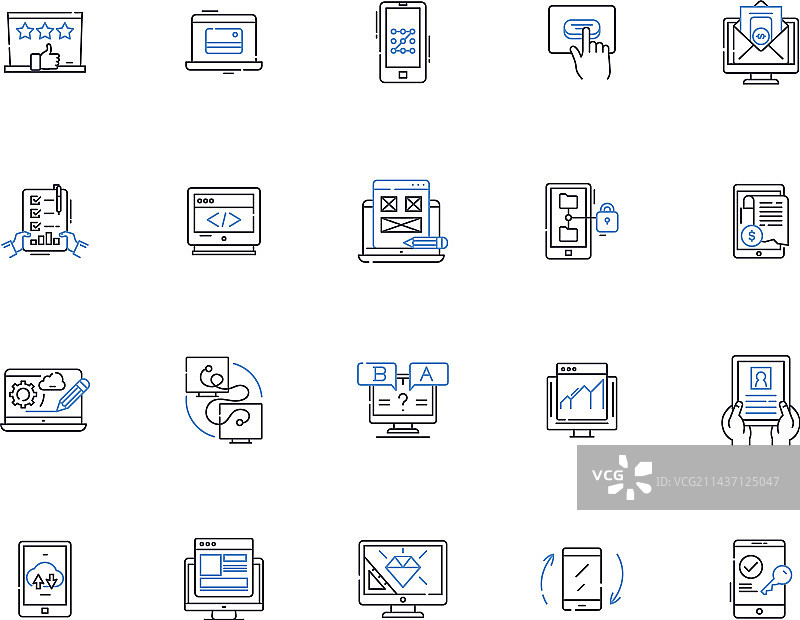显示面板线性图标合集图片素材