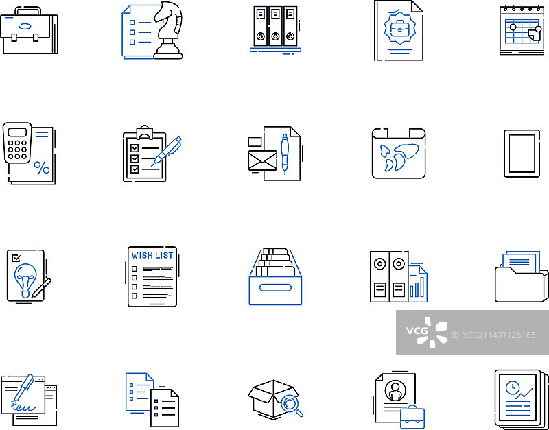 收藏与日志线性图标图片素材
