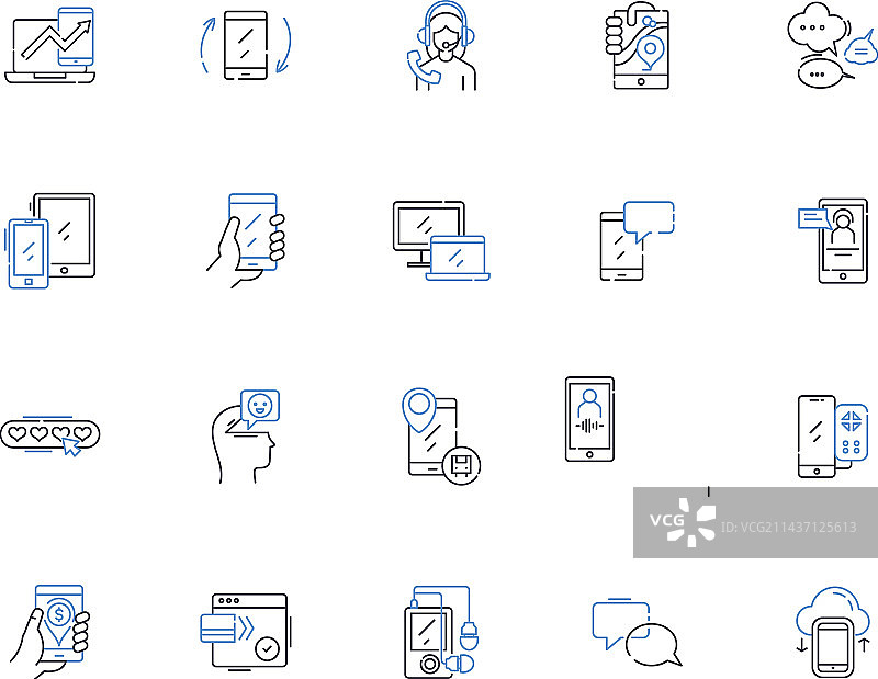 数字工具科技线性图标合集图片素材