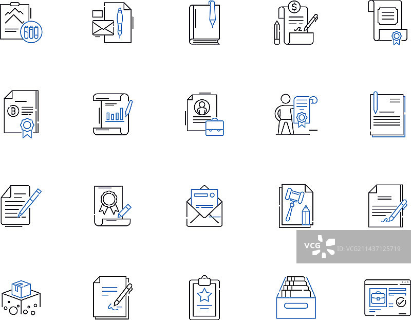 确认信息线性图标集合图片素材