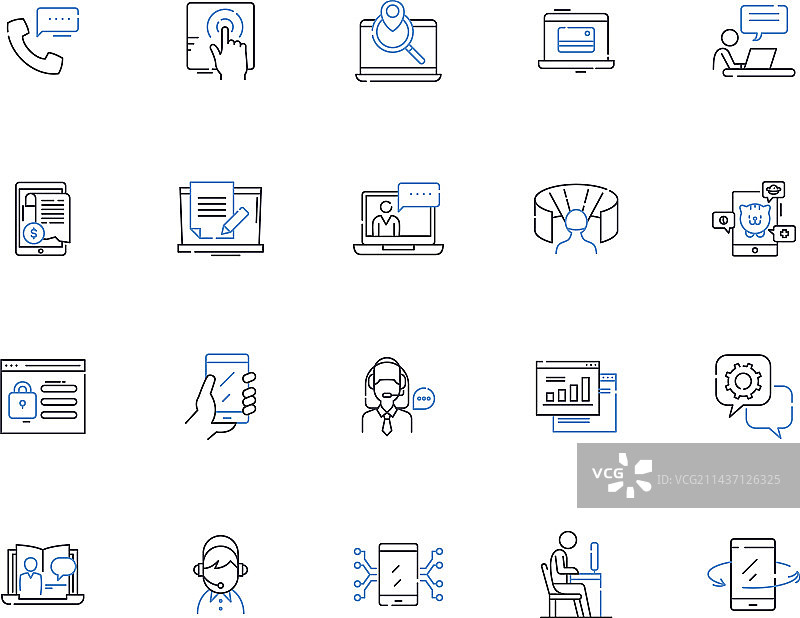 游客线条图标合集图片素材