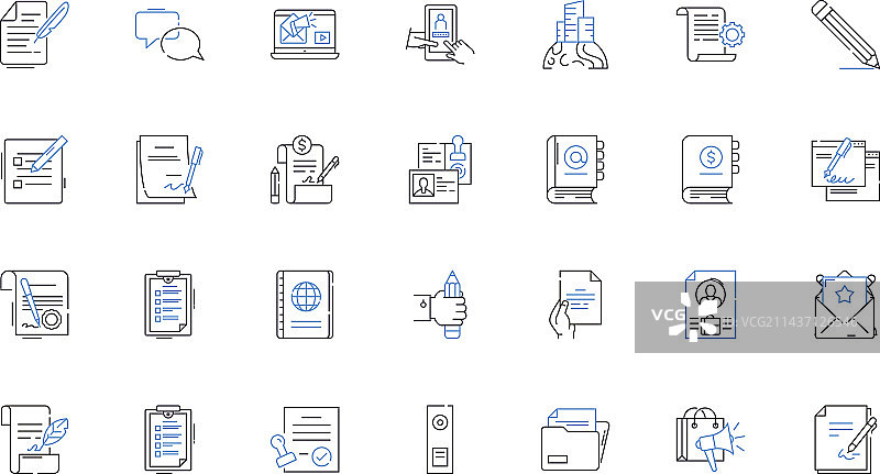 搜索引擎线性图标集合优化图片素材