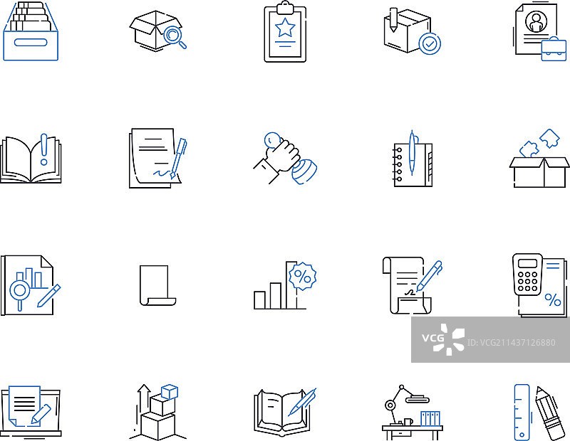 专业领域线性图标合集图片素材