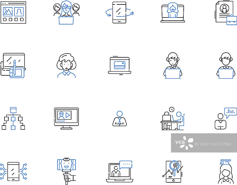 簿记账户线性图标集图片素材